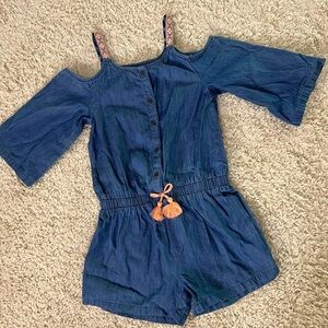 Kids Size 6 Jessica Simpson Blue Denim Romper NWT